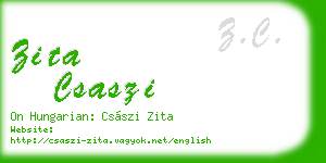 zita csaszi business card